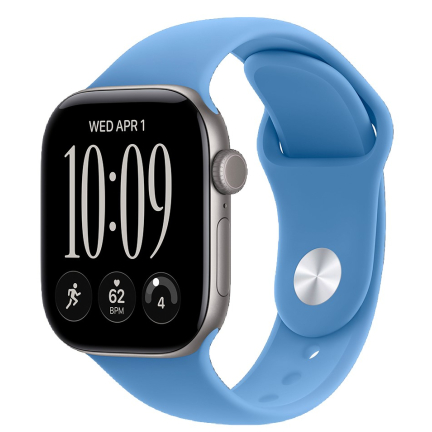 Apple Watch 12 46mm Space Gray Aluminum Case / Wildflower Blue Sport Band