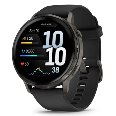 Garmin Venu 4 - 45 mm Slate with Black Silicone Band (010-03014-00)
